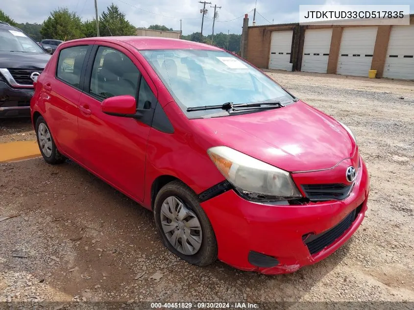 JTDKTUD33CD517835 2012 Toyota Yaris Le