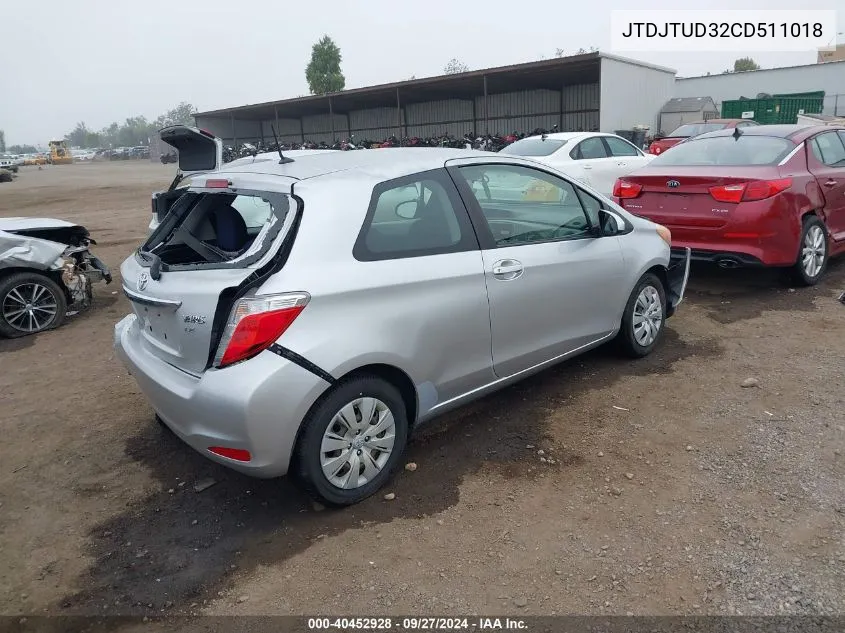 JTDJTUD32CD511018 2012 Toyota Yaris Le