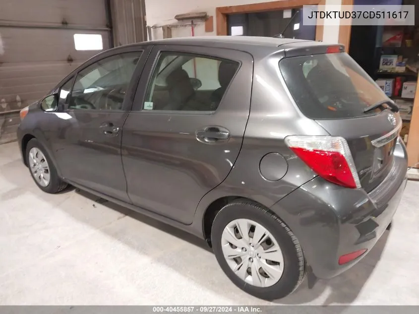 JTDKTUD37CD511617 2012 Toyota Yaris Le