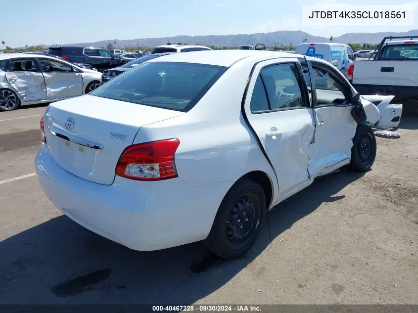 JTDBT4K35CL018561 2012 Toyota Yaris