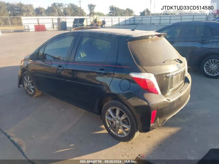 2012 Toyota Yaris VIN: JTDKTUD33CD514580 Lot: 40469758