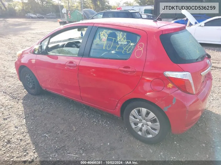 JTDKTUD30CD536259 2012 Toyota Yaris L