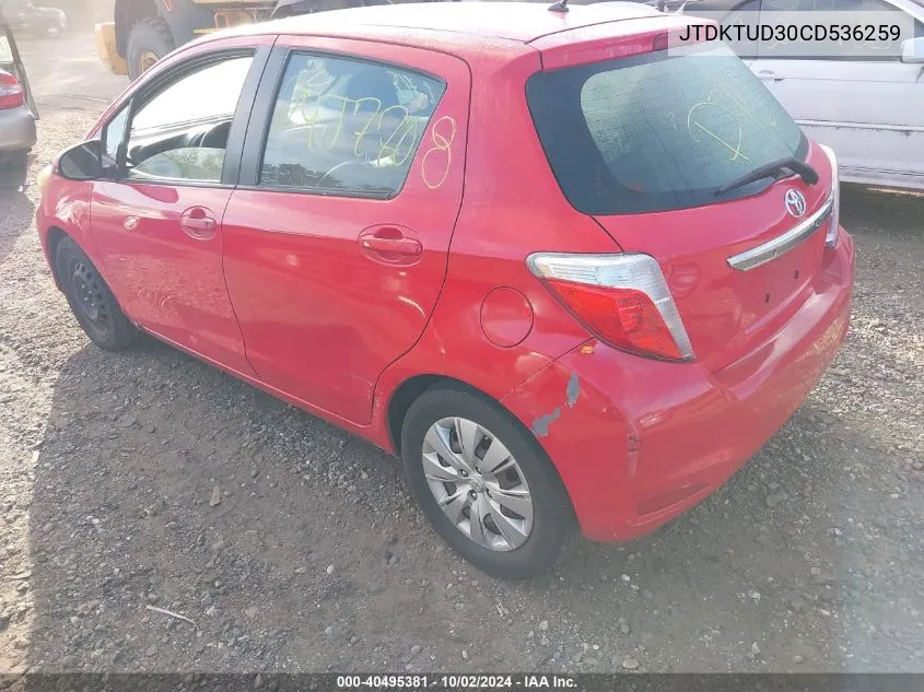 JTDKTUD30CD536259 2012 Toyota Yaris L