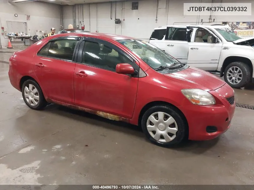 2012 Toyota Yaris VIN: JTDBT4K37CL039332 Lot: 40496793