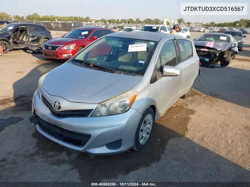 2012 Toyota Yaris VIN: JTDKTUD3XCD516567 Lot: 40569256