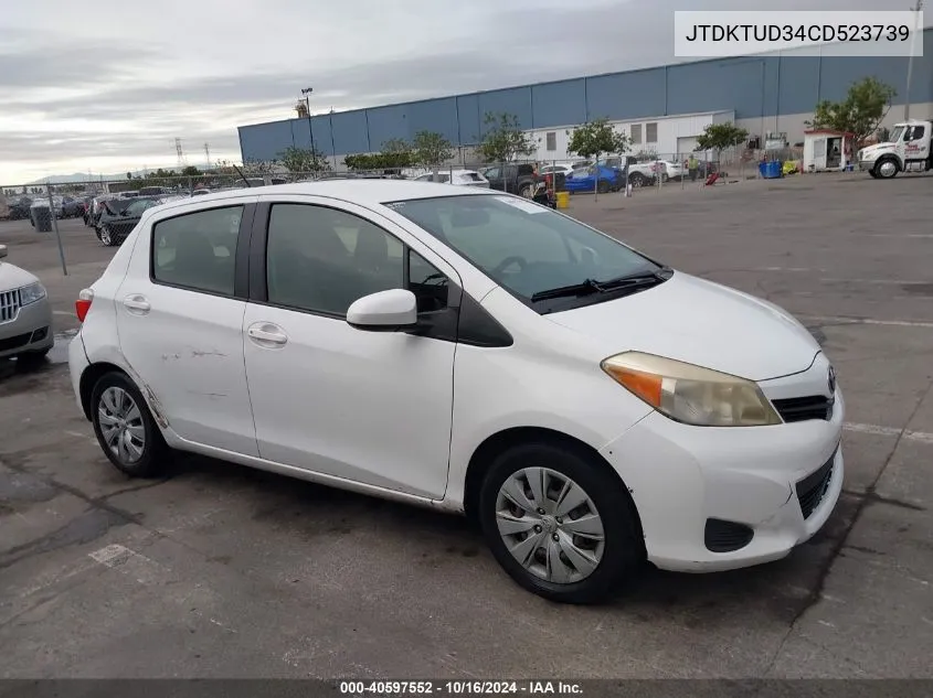 2012 Toyota Yaris Le VIN: JTDKTUD34CD523739 Lot: 40597552