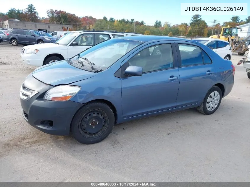 2012 Toyota Yaris VIN: JTDBT4K36CL026149 Lot: 40640033