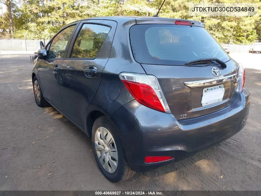 2012 Toyota Yaris L VIN: JTDKTUD30CD534849 Lot: 40669827