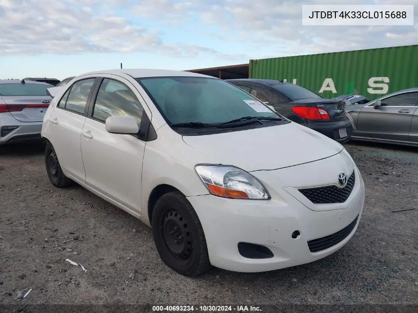 2012 Toyota Yaris VIN: JTDBT4K33CL015688 Lot: 40693234