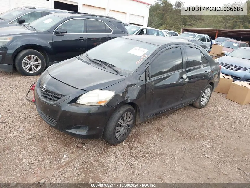 2012 Toyota Yaris VIN: JTDBT4K33CL036685 Lot: 40709211