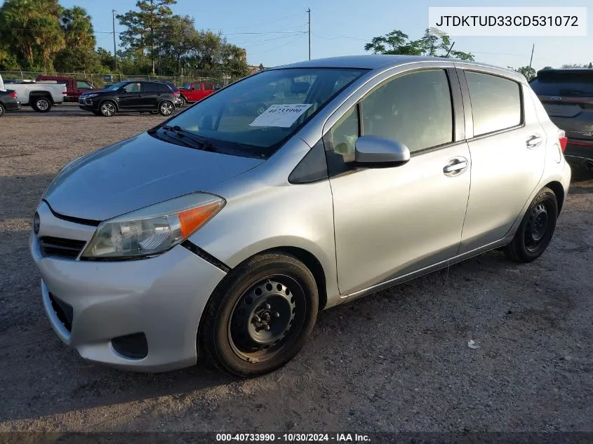 2012 Toyota Yaris L VIN: JTDKTUD33CD531072 Lot: 40733990