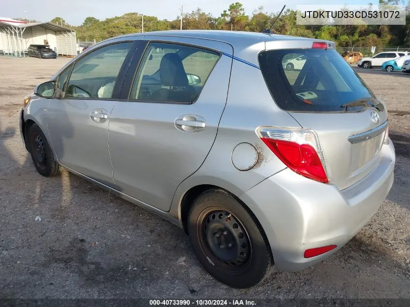 2012 Toyota Yaris L VIN: JTDKTUD33CD531072 Lot: 40733990