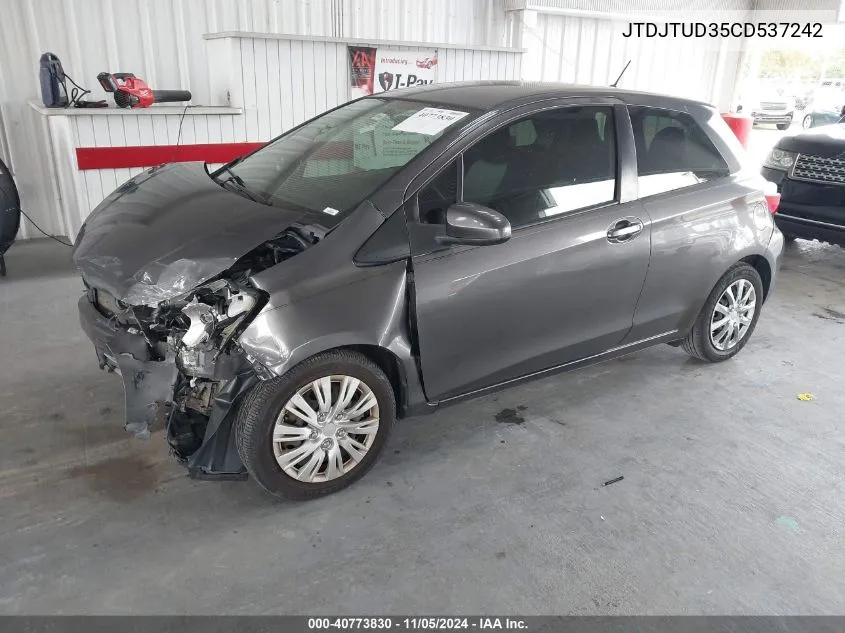 2012 Toyota Yaris Le VIN: JTDJTUD35CD537242 Lot: 40773830