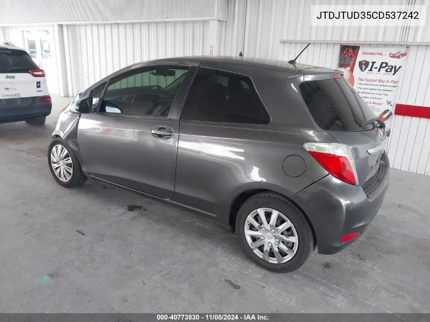 2012 Toyota Yaris Le VIN: JTDJTUD35CD537242 Lot: 40773830