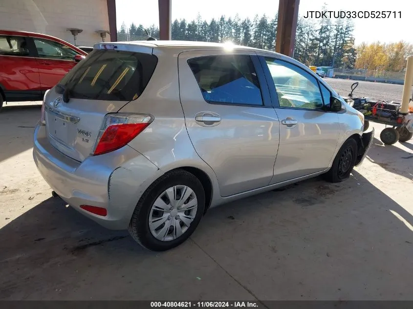 2012 Toyota Yaris Le VIN: JTDKTUD33CD525711 Lot: 40804621