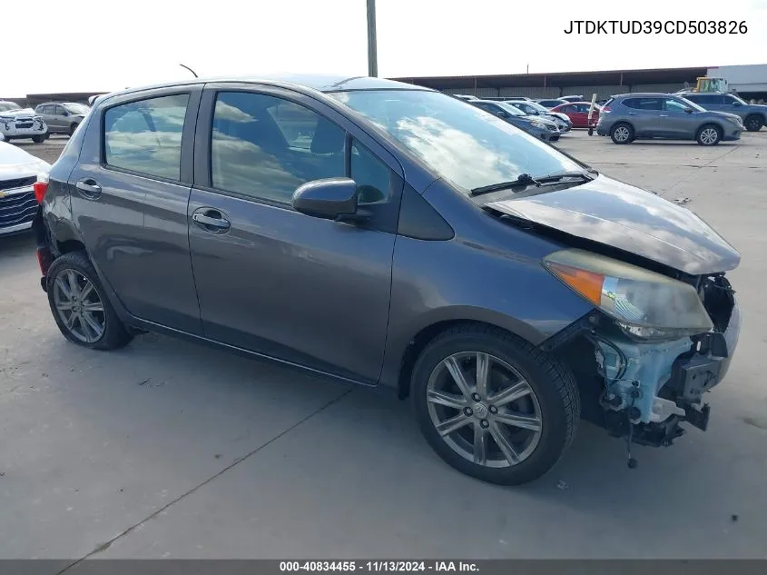 2012 Toyota Yaris Se VIN: JTDKTUD39CD503826 Lot: 40834455