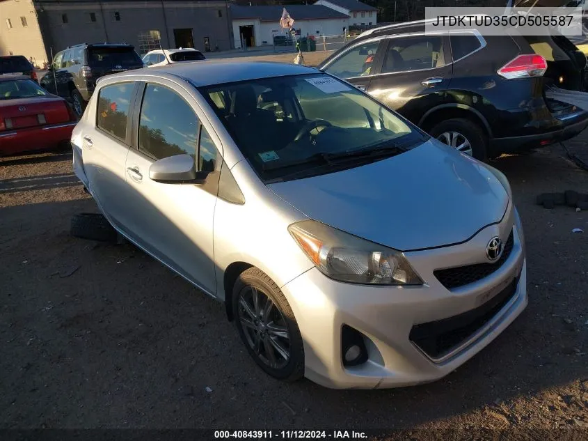 2012 Toyota Yaris Se VIN: JTDKTUD35CD505587 Lot: 40843911