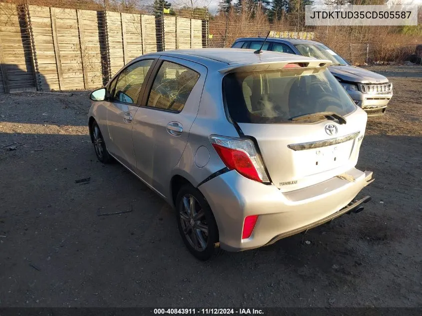 2012 Toyota Yaris Se VIN: JTDKTUD35CD505587 Lot: 40843911