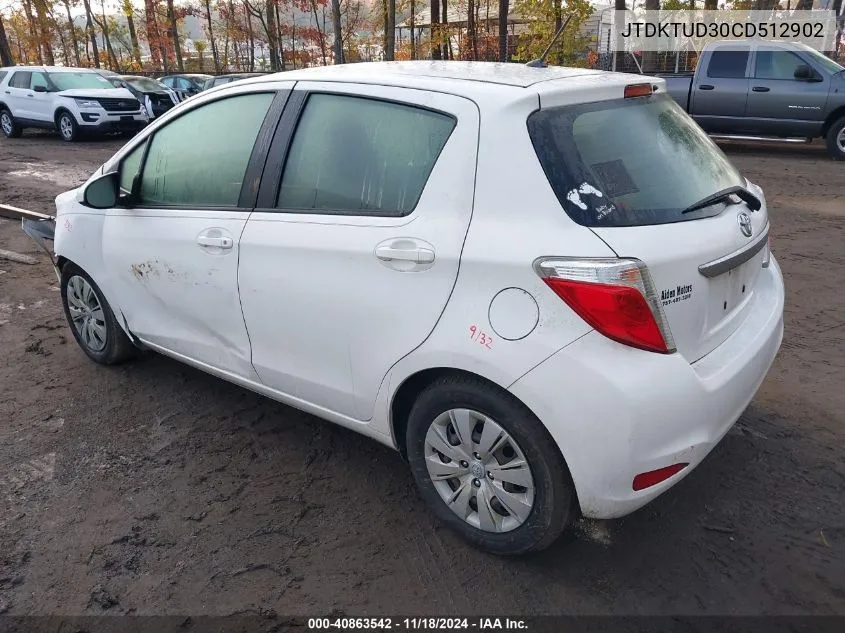 2012 Toyota Yaris Le VIN: JTDKTUD30CD512902 Lot: 40863542