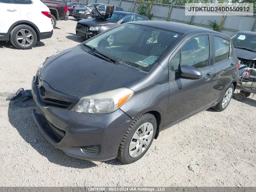 2013 Toyota Yaris Le VIN: JTDKTUD34DD550912 Lot: 12076160