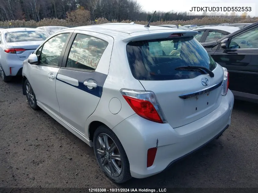 2013 Toyota Yaris VIN: JTDKTUD31DD552553 Lot: 12103308