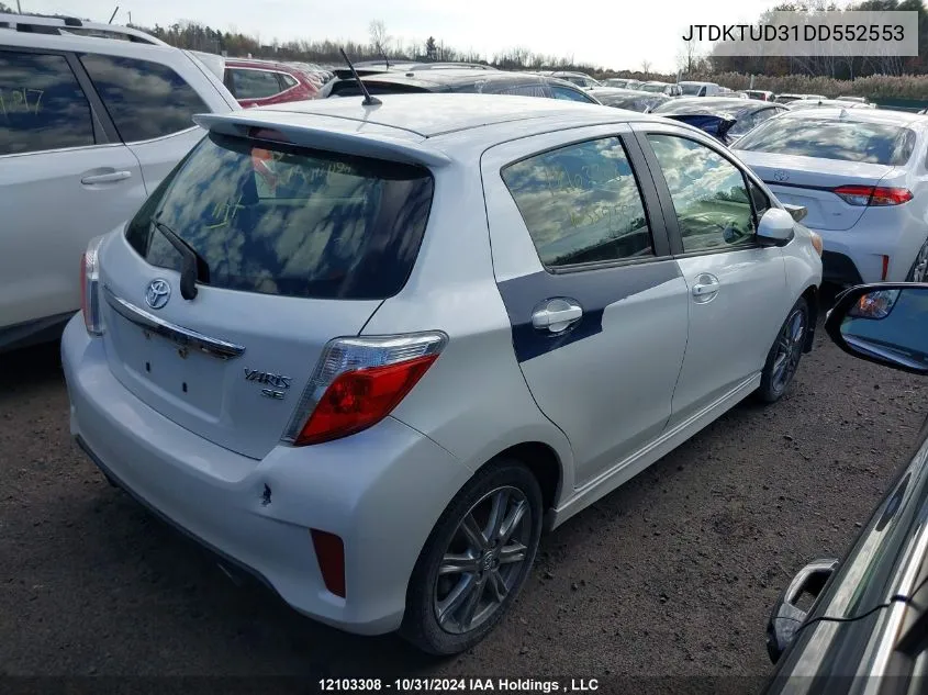 2013 Toyota Yaris VIN: JTDKTUD31DD552553 Lot: 12103308