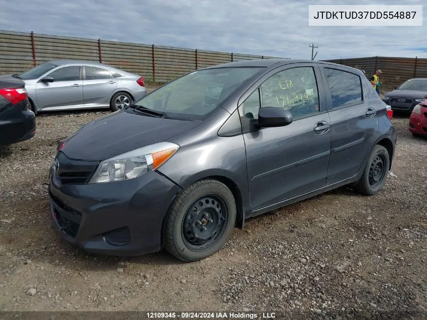 2013 Toyota Yaris VIN: JTDKTUD37DD554887 Lot: 12109345