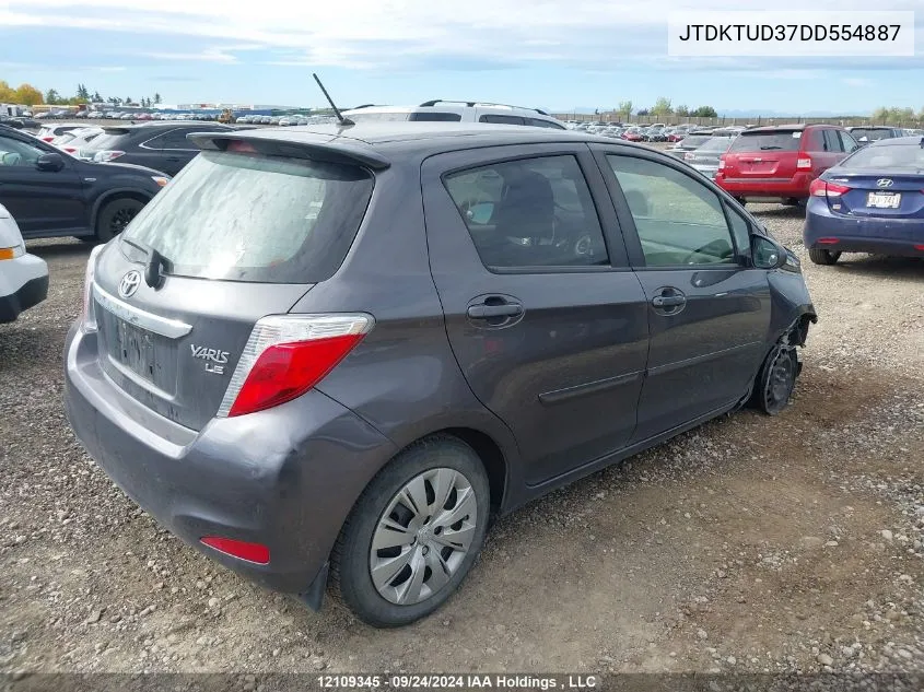 2013 Toyota Yaris VIN: JTDKTUD37DD554887 Lot: 12109345