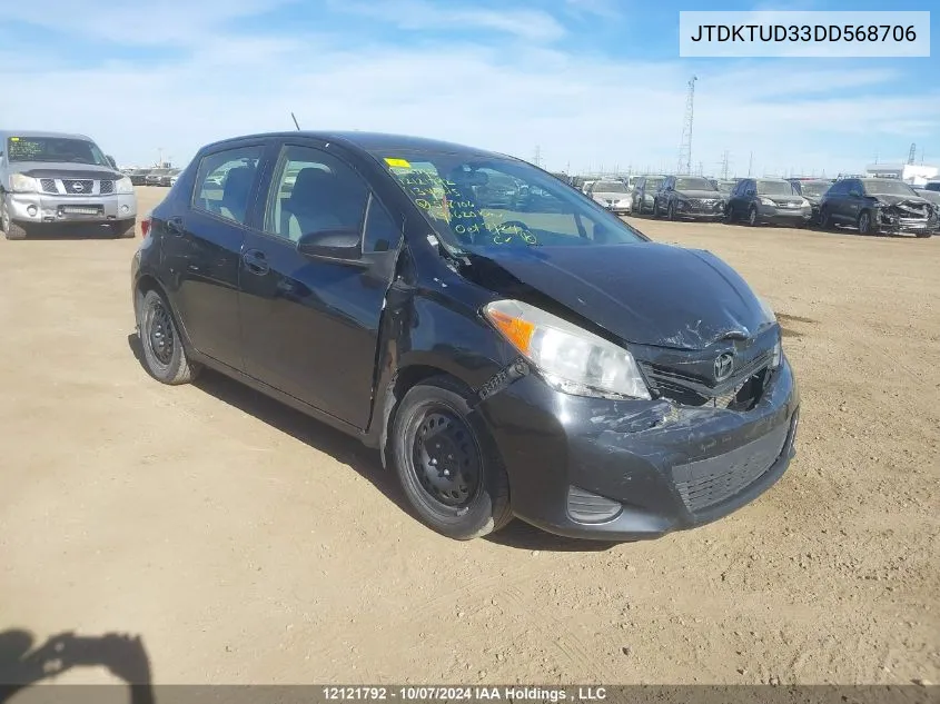 2013 Toyota Yaris VIN: JTDKTUD33DD568706 Lot: 12121792