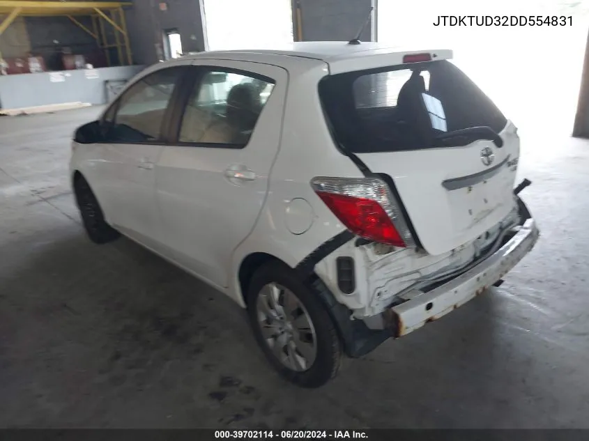 2013 Toyota Yaris Le VIN: JTDKTUD32DD554831 Lot: 39702114