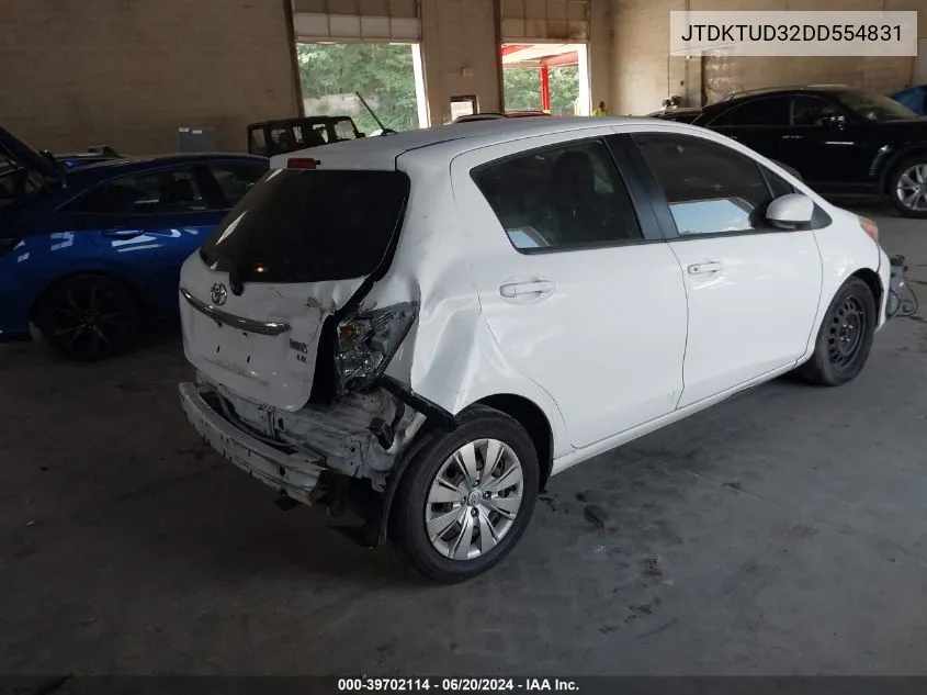 2013 Toyota Yaris Le VIN: JTDKTUD32DD554831 Lot: 39702114