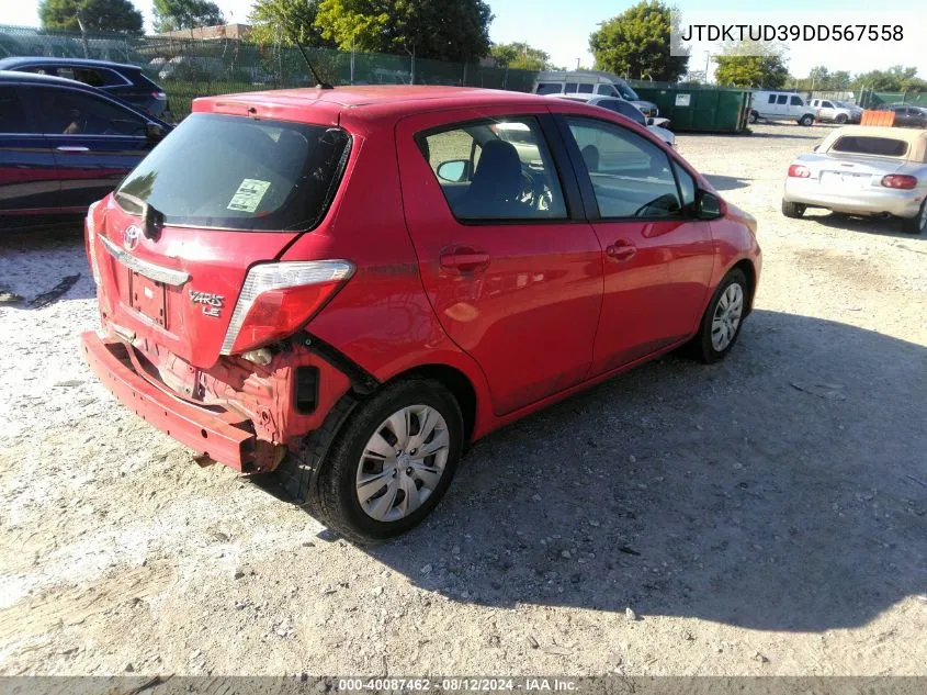 JTDKTUD39DD567558 2013 Toyota Yaris Le