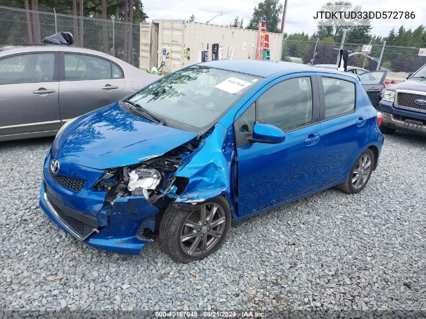 JTDKTUD33DD572786 2013 Toyota Yaris Se