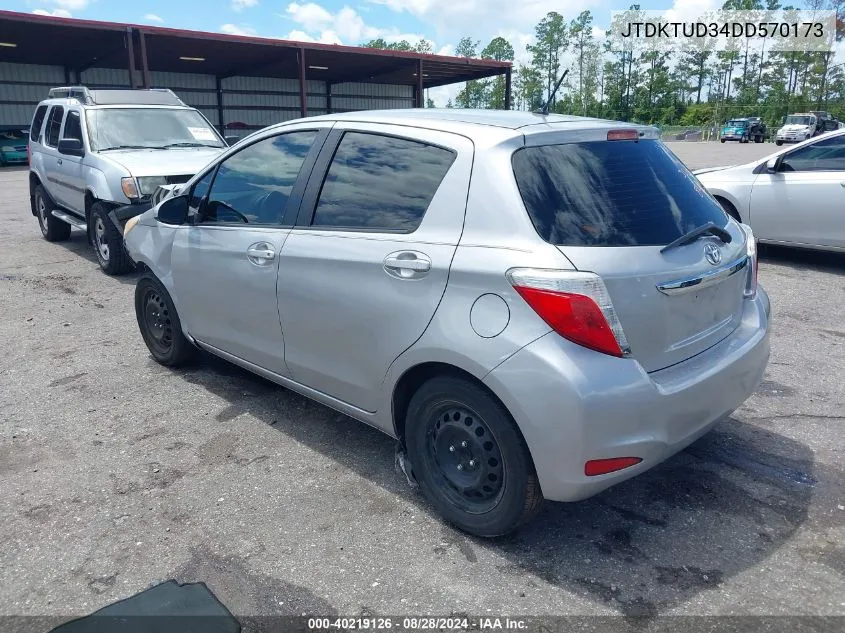 JTDKTUD34DD570173 2013 Toyota Yaris Le