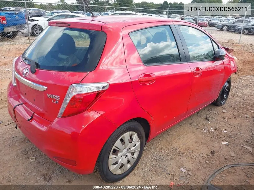 2013 Toyota Yaris Le VIN: JTDKTUD3XDD566211 Lot: 40285223