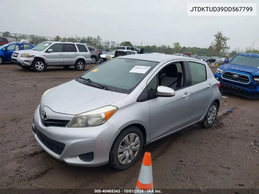 2013 Toyota Yaris Le VIN: JTDKTUD39DD567799 Lot: 40465343