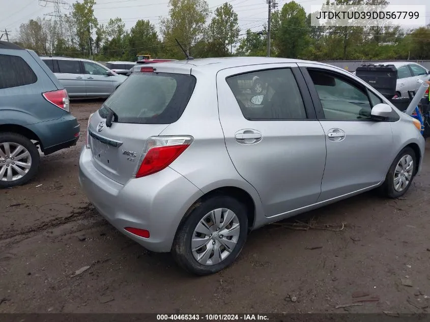 2013 Toyota Yaris Le VIN: JTDKTUD39DD567799 Lot: 40465343