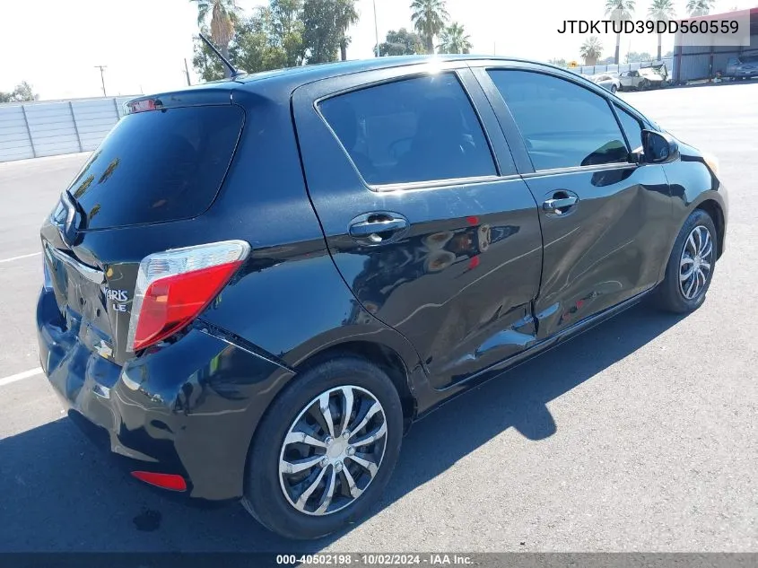 2013 Toyota Yaris Le VIN: JTDKTUD39DD560559 Lot: 40502198