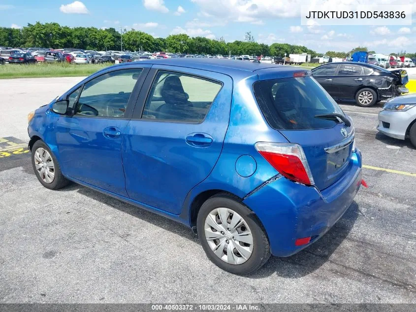 2013 Toyota Yaris Le VIN: JTDKTUD31DD543836 Lot: 40503372