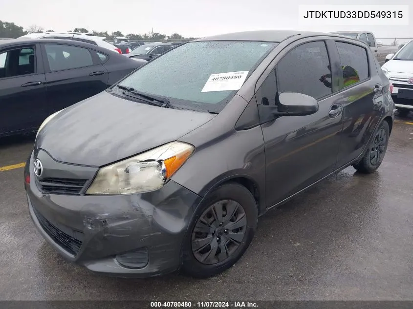 2013 Toyota Yaris Le VIN: JTDKTUD33DD549315 Lot: 40780480