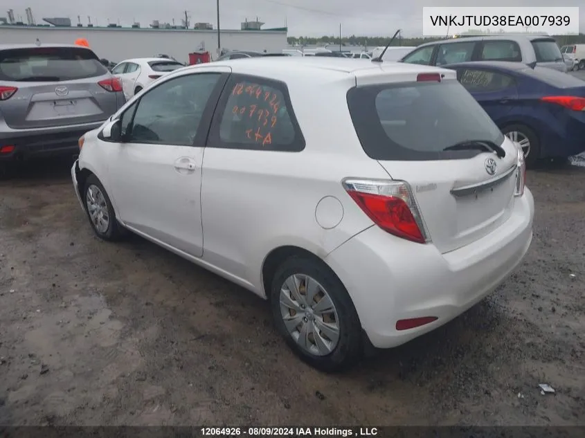 2014 Toyota Yaris VIN: VNKJTUD38EA007939 Lot: 12064926