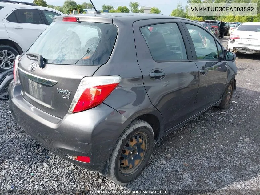 2014 Toyota Yaris Le VIN: VNKKTUD30EA003582 Lot: 12078149