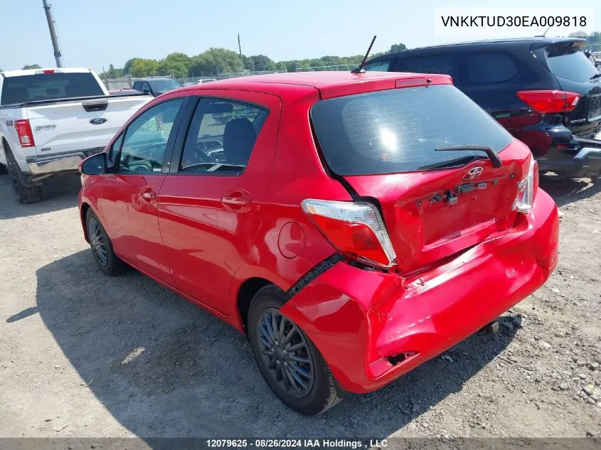 2014 Toyota Yaris VIN: VNKKTUD30EA009818 Lot: 12079625