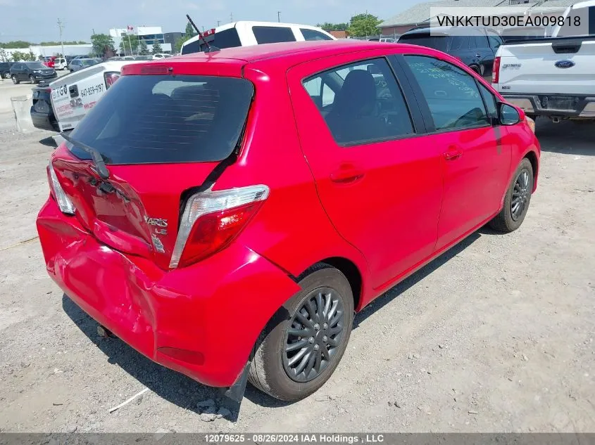 2014 Toyota Yaris VIN: VNKKTUD30EA009818 Lot: 12079625