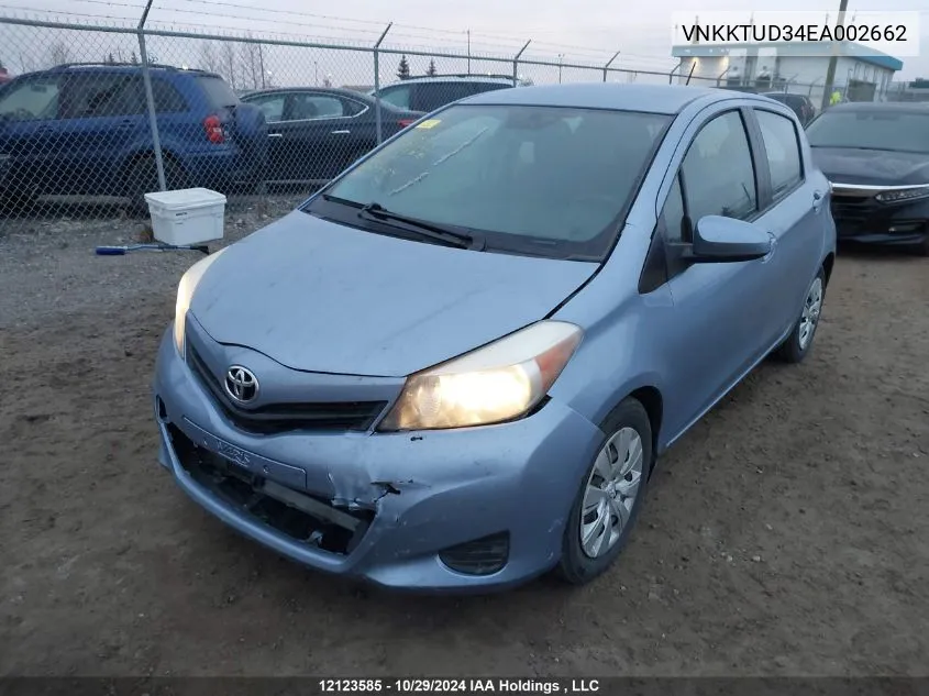 VNKKTUD34EA002662 2014 Toyota Yaris Le