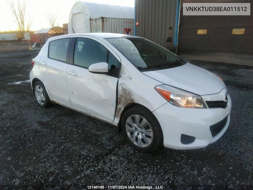 2014 Toyota Yaris VIN: VNKKTUD38EA011512 Lot: 12140145