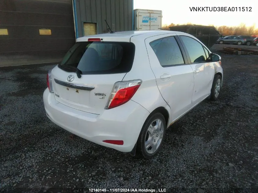 2014 Toyota Yaris VIN: VNKKTUD38EA011512 Lot: 12140145