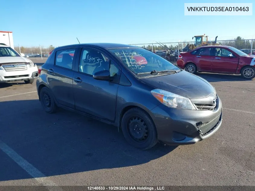 2014 Toyota Yaris Le VIN: VNKKTUD35EA010463 Lot: 12140533