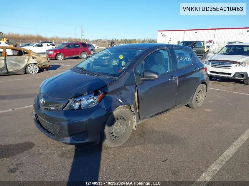 2014 Toyota Yaris Le VIN: VNKKTUD35EA010463 Lot: 12140533