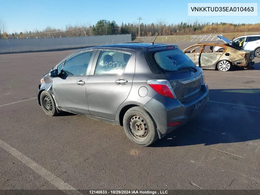 2014 Toyota Yaris Le VIN: VNKKTUD35EA010463 Lot: 12140533